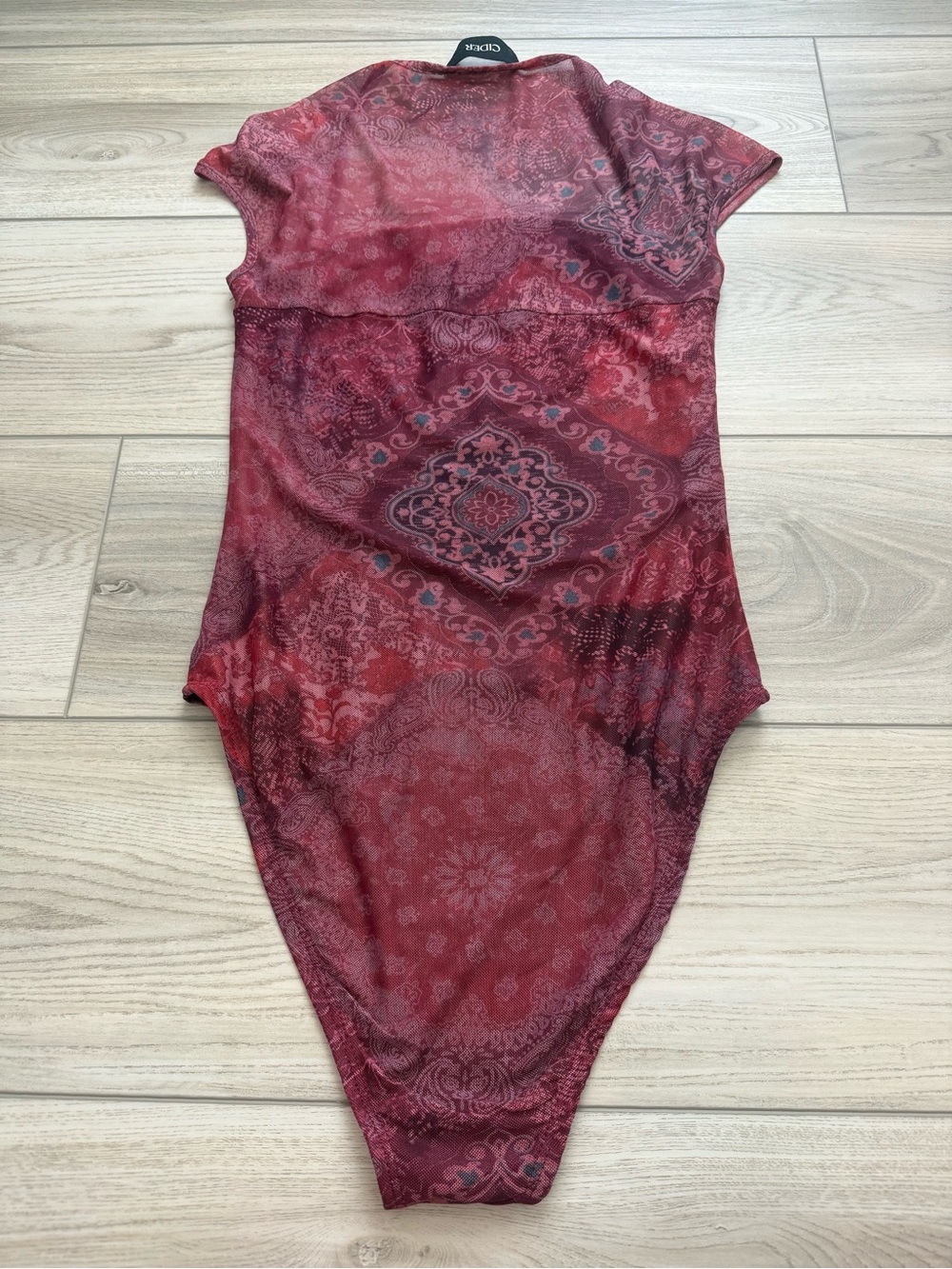 NWOT Cider Mesh Aztec Square Neck Bodysuit - Picture 7 of 7